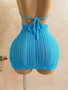 Soleia Đầm mini dệt kim cổ chữ V ôm sát màu xanh dương, họa tiết sao biển, kiểu yếm, thắt nơ, thích hợp cho kỳ nghỉ lãng mạn, kỳ nghỉ gợi cảm của nữ. Thích hợp cho các dịp thường ngày, hẹn hò, trà chiều, đi biển, du thuyền, du lịch đường bộ, lễ hội âm nhạc, tiệc tùng, phong cách Boho, Hippie, miền Tây. Có thể mặc trong nhà hoặc ngoài trời, phù hợp cho mọi mùa. - Màu xanh nhạt - Xem 6