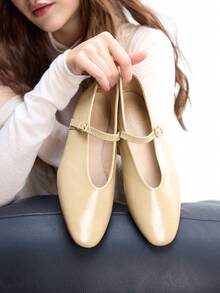 CUCCOO BIZCHIC Sepatu flat kasual yang modis, nyaman, dan serbaguna, cocok untuk berjalan, bepergian, dan liburan musim semi. - Aprikot ringan - View 5