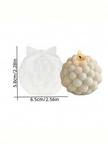 3D Silicone Candle Mold Cylindrical Bubble Round Ball Scented Aromatherapy Plaster Candle Mould DIY Cake Handmade Making Mold - Multicolor - View 8