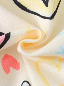 SHEIN Tween Girl Ditsy Floral Knit Casual Dress - White - View 7