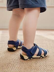 Cozy Pixies 1 Pair Summer Baby Sandals, Soft Comfortable Cute Functional Shoes, Toddler Boys Sandals - Navy Blue - View 4