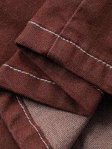 Livesso Women's Casual Sleeveless Top And Denim Pants Set - Coffee Brown - View 7