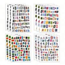 852/12 杂志信件贴纸，复古剪贴簿信件贴纸，小型勒索信贴纸，适用于剪贴簿用品、日记本、笔记本电脑、水瓶、DIY工艺品、礼品、杂项日记 - 彩色 - 查看 9