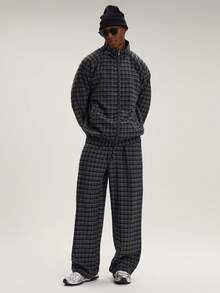 Musero 格纹印花弹力腰带套装下装（仅裤子）阔腿裤 春夏必备 - 彩色 - 查看 1