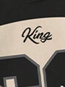 3件套幼儿男童休闲创意加州23徽章、星星、赛车王66条纹字母印花短袖T恤，舒适日常穿着，适合春、夏、秋季穿着 - 彩色 - 查看 3