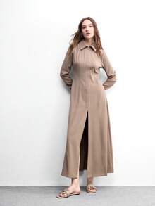 CUCCOO BIZCHIC 女士方头可调节孔眼带平底拖鞋 - 卡其色 - 查看 6