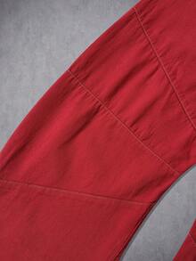 Manfinity Hypemode New Loose Fit High Street Red Curved Knife Jeans - Red - View 3