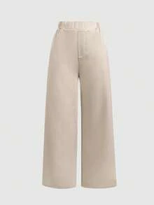 Teen Girl Bow Decor Sleeveless Shirt And Wide Leg Pants Casual Outfit