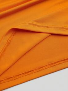 Sweetra Bộ đồ hai mảnh cỡ lớn kiểu dáng nghỉ dưỡng, dây mảnh, vạt đuôi cá, thích hợp cho mùa xuân/hè. - trái cam - Xem 5