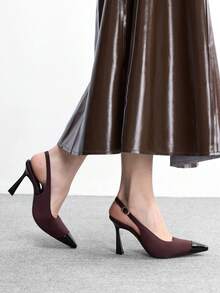 CUCCOO BIZCHIC Women's Fashion Open Toe Stiletto High Heel Shoes, Suitable For Commuting, Dating, Parties, Festivals And Various Occasions Valentine's Day - Burgundy - View 3