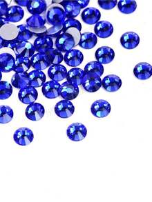 2000 buah Rhinestone Resin Pipih Biru Tua Ukuran 3-6mm, Batu Permata Jelly Bulat untuk Membuat Aksesoris Sepatu, Pakaian, Kosmetik, Tas, Dekorasi - Royal Blue - View 4