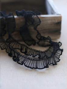 1 Yard Multi Color Embroidered Ruffle Lace Fabric Trim 2cm Wide For DIY Sewing Apparel Embellishment Costume Craft Decorative Accessory