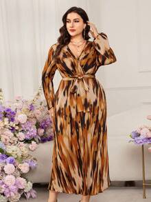 Modelyn Đầm nữ cỡ lớn thanh lịch, dáng suông, tay phồng, in hoa, thích hợp cho mùa xuân/hè. - Nhiều màu - Xem 6