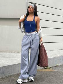 Dewbera Áo ngực thể thao yoga không đường may dành cho nữ, áo croptop tập thể dục không gọng, áo vest thể thao chạy bộ. - Màu xanh hải quân - Xem 3