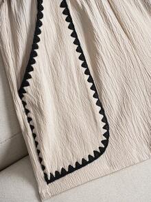 Franclia 女士纯色圆领背心和花边短裤休闲两件套 - 彩色 - 查看 6