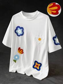 STYNVO 男士印花圆领短袖休闲百搭T恤 - 白色 - 查看 1