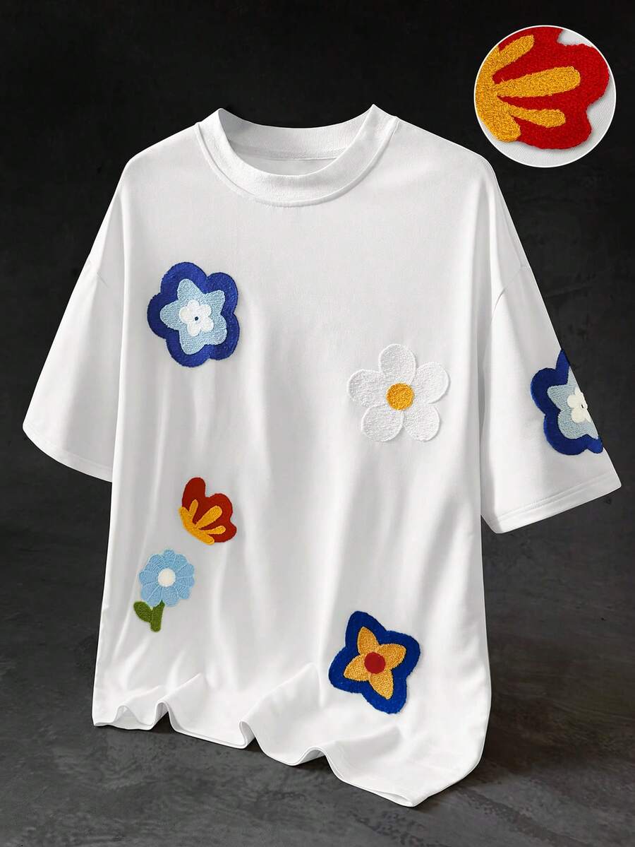 STYNVO 男士印花圆领短袖休闲百搭T恤 - 白色 - 查看 1