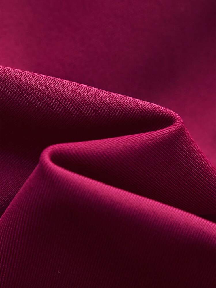 SHEIN Maija 1pc Women's Solid Color One-Piece Swimsuit, Suitable For Beach/Resort Burgundy Swimming To Summer Vacation