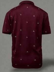 Resyla Men's Casual Minimalist All-Over Print Short Sleeve Polo Shirt, Summer - Multicolor - View 2