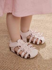 Cozy Pixies 1 Par de Sandálias Rasteiras Confortáveis com Laço Rosa Elegante Estilo Princesa para Meninas, Versáteis para o Verão - Rosa - Ver 4