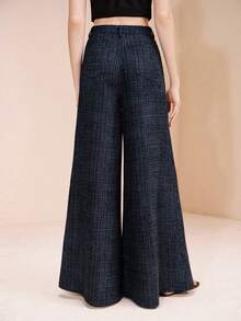 Arave 女士休闲粗花呢裤，春秋季 - 藍色 - 查看 6