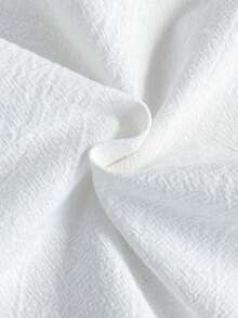 Girls White Woven Fabric Pajama Set With Ruffle Peter Pan Collar Long Flare Sleeves Everyday Casual Girls White Set Girls Shirt Sets White Pajama Set - White - View 8