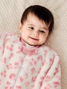 Cozy Pixies 1pc Soft Thick Pink Leopard Print Baby Sleeping Bag, Suitable For Newborns - Multicolor - View 4