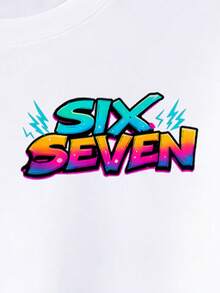 SHEIN Streecool Kids Boys' Casual Stylish Creative Graphic Tee, Featuring Numeric, Cartoon, Lightning Bolt Designs, Comfortable Basic Short Sleeve T-Shirt For Spring, Summer, Fall 5t Boy Tshirts Anime Shirt For Kids Tween Boy Shirt Graphic - White - View 6