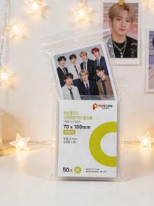 SHEIN Basic living 50/100 Pcs Clear Card Sleeves, 2.75" X 4" (7x100mm) For Mini Cards, Kpop Photocards & Trading Cards For Office Staff And Students Back To School Fall Decor,Christmas Decorations Halloween Decor Living Room Decor Wall Decor, Bedroom Curtains, Key Holder Storage Containers Storage Box,Fall Decor,Christmas Decorations Boys Backpack, Halloween, Backpack School. Clear Backpack, School, Halloween Costume. - Multicolor - View 10