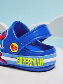 SUPERMAN X Cozy Pixies 1 Pair Fashionable, Cute & Versatile Blue Summer Slip-On Outdoor Beach Non-Slip Flat Toddler Boys/Infant Sandals - Blue - View 6