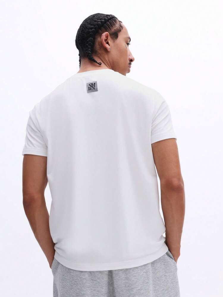 Crew Neck Tee With Back Patch