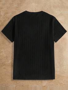 HIMLAND 男士纯色罗纹针织休闲圆领短袖T恤 男士针织上衣 男士休闲上衣 纯色T恤 100件装 男士T恤套装 男士针织上衣 - 彩色 - 查看 4