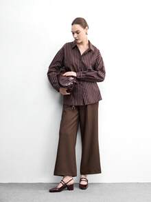 CUCCOO BIZCHIC 女士经典摩卡棕色漆皮系带低跟鞋，全球四季必备 - 摩卡棕 - 查看 6