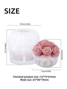 1 Khuôn silicon hình giỏ hoa hồng bằng polymer thanh lịch - Được làm từ silicon bền và dễ lấy khuôn, với thiết kế hoa hồng polymer độc đáo, phù hợp cho những người yêu thích thủ công mỹ nghệ, làm quà tặng ngày lễ và tạo không khí lãng mạn. - trắng - Xem 10