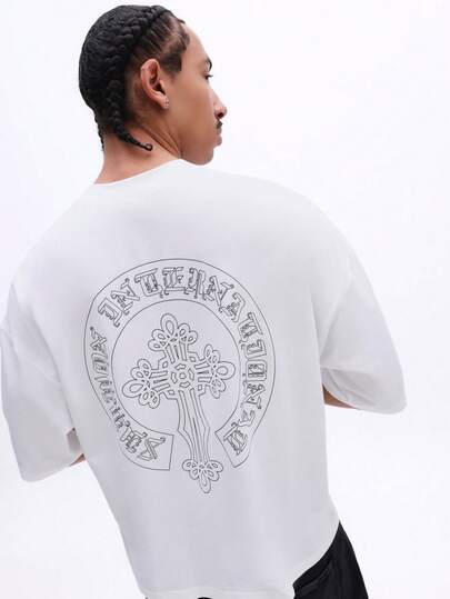 SUMWON Ornate Cross Design Tank Top With Front Chest And Full Back Graphic Print For Casual Summer Wear