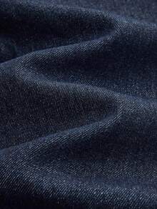 Maija Women's Blue Denim Low-Waisted Long Skirt Straight Skirt With Front Slit - Dark Wash - View 6