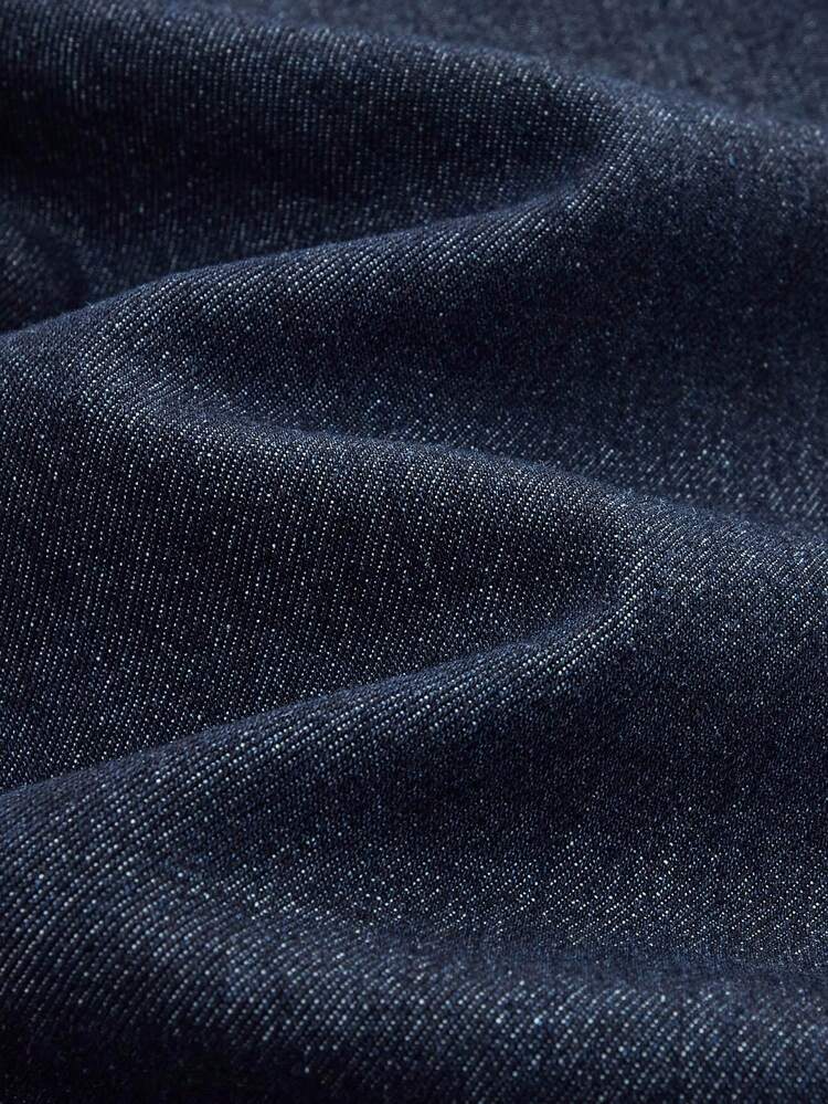 SHEIN Maija Jupe longue en jean décontractée avec fente et poches pour femmes