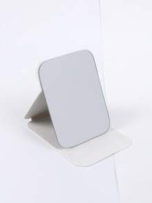 1pc Portable Makeup Mirror, PU Leather , Foldable, Travel Mirror, Suitable For Gifts, Travel Essentials, Makeup Essentials, Easy To Store Christmas, Suitable For Holiday Gifts - White - View 7