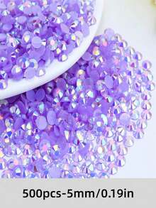 2000颗3-6毫米浅紫色扁平树脂水钻，圆形果冻宝石，适用于制作配饰、鞋子、衣服、化妆品、包包、装饰品等。 - 淡紫色a - 查看 10