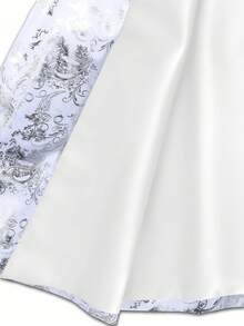 Manfinity Mode 男士时尚提花翻领长袖西装外套，适合日常穿着和派对场合 - 白色 - 查看 5