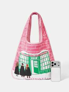 HARRY POTTER X SHEIN 女士手提包 - 粉白色 - 查看 3