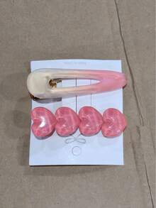 Zazumi 粉色爱心发夹套装，可爱侧刘海发夹，适合女性和女孩，卡通可爱发饰，适合细软发质和造型 - 漸變粉色 - 查看 8