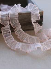 1 Yard Multi Color Embroidered Ruffle Lace Fabric Trim 2cm Wide For DIY Sewing Apparel Embellishment Costume Craft Decorative Accessory