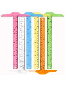 Transparent And Orange T-Square Ruler, A Clear Dual-Sided Measuring Tool Suitable For Drafting And General Layout Tasks - Multicolor - View 1