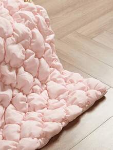 Cozy Pixies 1pc Baby Blanket, Solid Color Quilted 3D Bubble Diamond Pattern, Thick & Soft, Suitable For Autumn/Winter - Dusty Pink - View 10