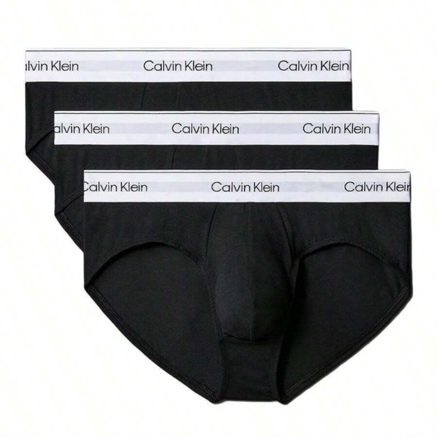 Calvin Klein سروال داخلي رجالي أسود 3 قطع - الأسود - مشاهدة 1