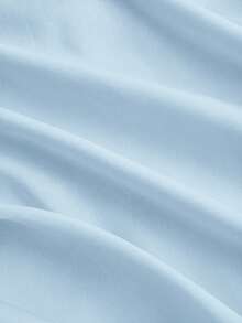 SHEIN MOD Plus Size Women's Black Wrap-Style Tie Bow Lantern Sleeve Shirt Silk Blouse Wrap Tops For Women Baby Blue Top Women Light Blue Top Light Blue Blouse - Baby Blue - View 3