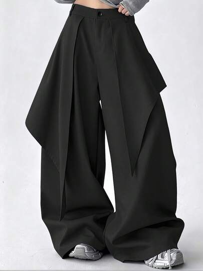 Chillumni Men's Loose Wide Leg Casual Pants, Versatile For Streetwear, Casual Daily Wear, Weekend Outings, Music Festivals, Social Gatherings. This Pant Is An Essential Versatile Piece In A Man's Wardrobe, Making It A Great Gift For A Boyfriend Or Husband.