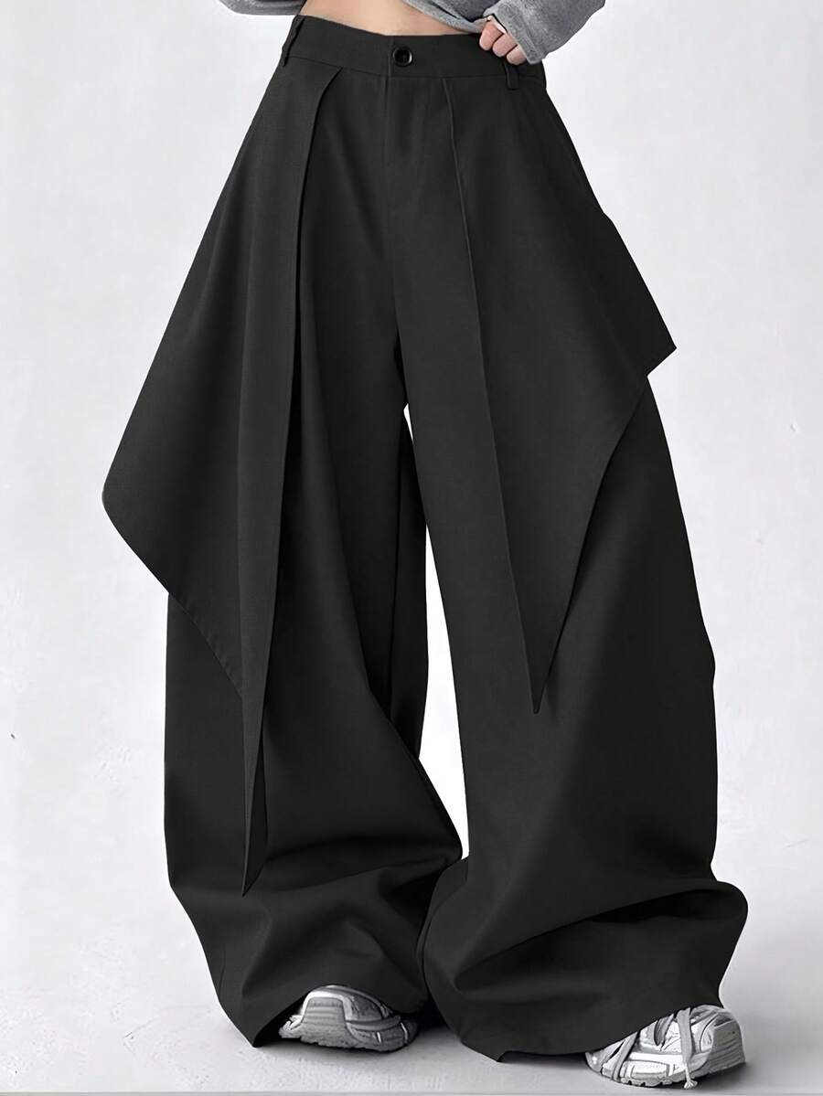 Chillumni Quần dài ống rộng dáng suông dành cho nam, đa năng, phù hợp cho phong cách đường phố, trang phục thường ngày, những chuyến đi chơi cuối tuần, lễ hội âm nhạc, các buổi tụ họp xã hội. Chiếc quần này là một món đồ thiết yếu và đa năng trong tủ quần áo của phái mạnh, là món quà tuyệt vời dành cho bạn trai hoặc chồng. - màu đen - Xem 1