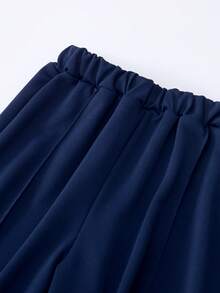 大码女童休闲街头风短袖Polo领T恤衫和运动裤套装，适合学生日常穿着